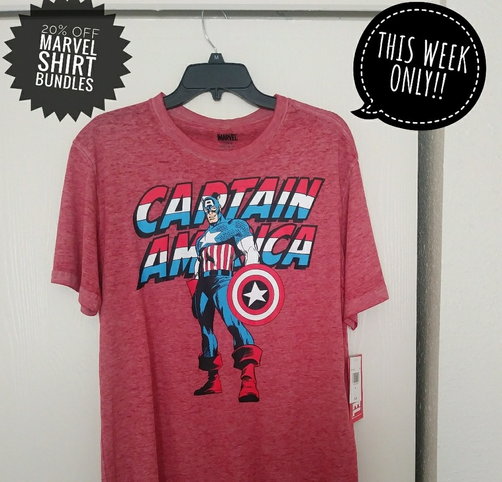 Marvel Red Captain America Graphic T-Shirt